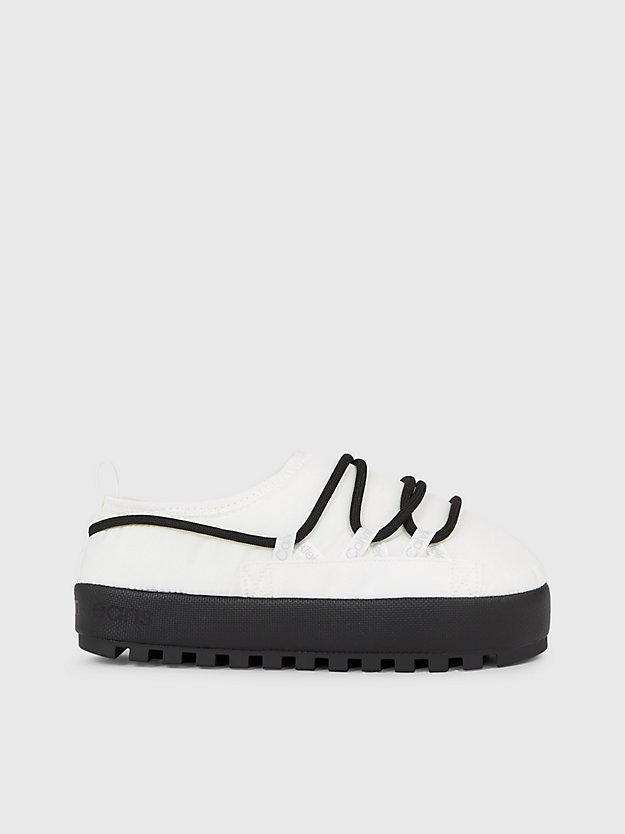 bright white/black plateau-slipper für damen - calvin klein jeans