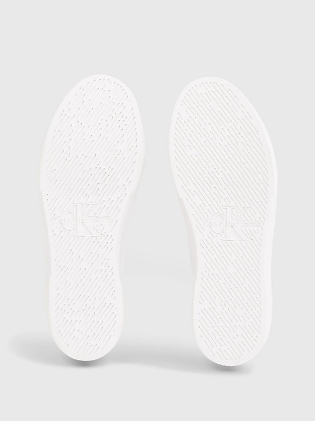 bright white plateau-sneakers aus recyceltem canvas für damen - calvin klein jeans