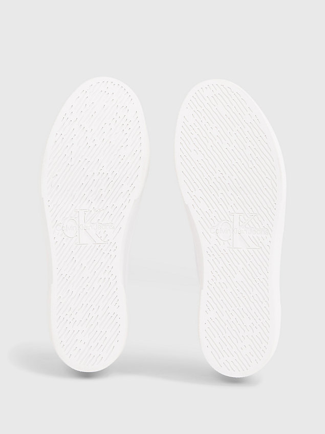 white buty sportowe na platformie z przetworzonego materiału płóciennego dla kobiety - calvin klein jeans