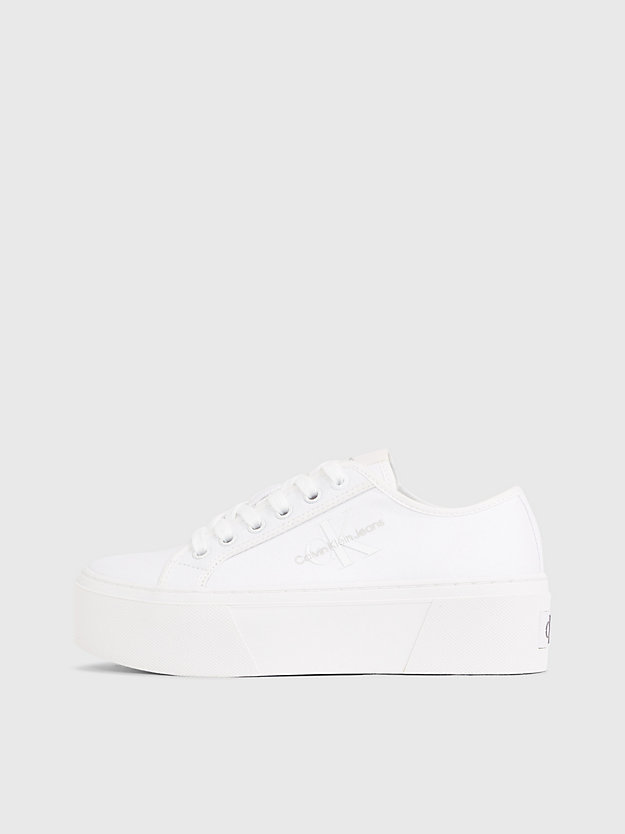 sneaker in tela riciclata con platform bright white da donna calvin klein jeans