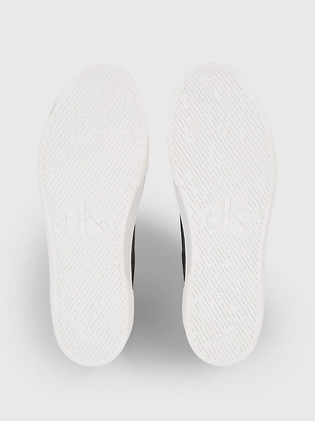 baskets compensées en daim black/bright white/creamy white pour femmes calvin klein jeans