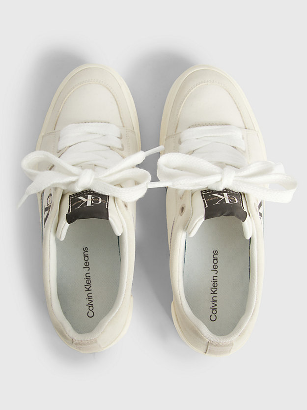EGGSHELL / CREAMY WHITE Plateau-Sneakers aus Wildleder für Damen CALVIN KLEIN JEANS