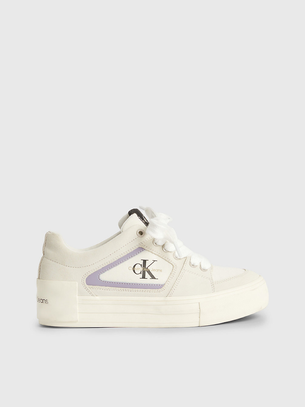 EGGSHELL/CREAMY WHITE Suède Plateausneakers undefined dames Calvin Klein