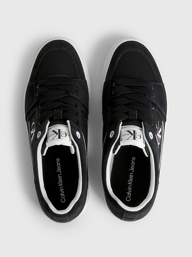 sneaker in camoscio con platform black/white da donna calvin klein jeans