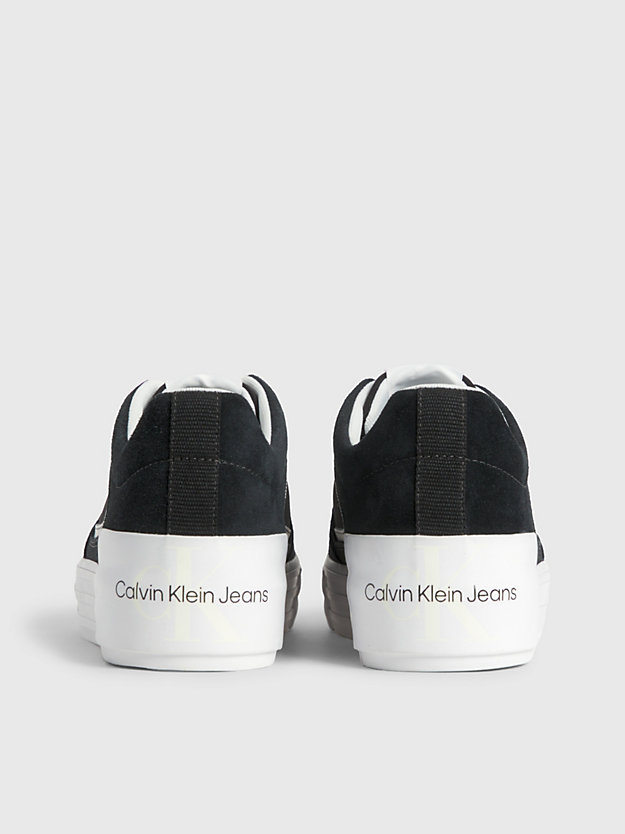 black/white platform suede trainers for women calvin klein jeans