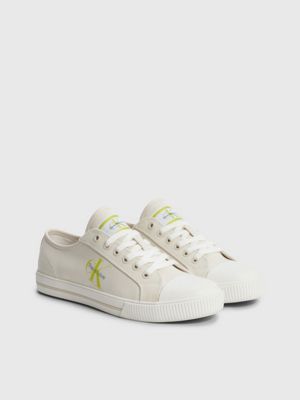 CREAMY WHITE Recycled Canvas Trainers - Pride for women CALVIN KLEIN JEANS