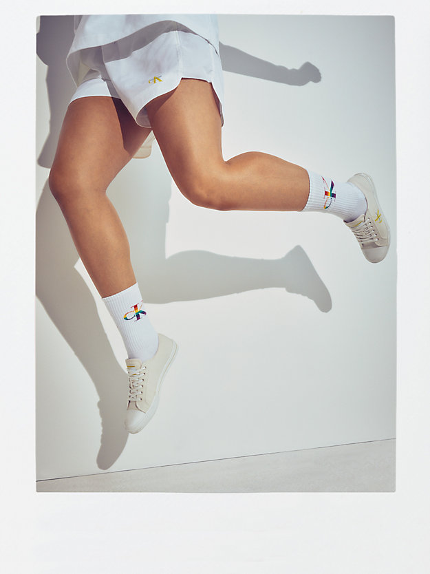 CREAMY WHITE Sneakers aus recyceltem Canvas - Pride für Damen CALVIN KLEIN JEANS