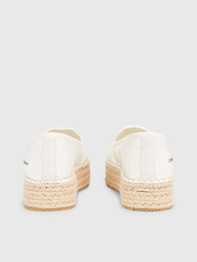 white pearlised recycled platform espadrilles for women calvin klein jeans