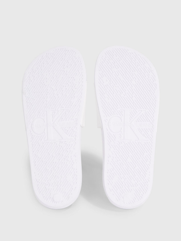 white recycled logo sliders for women calvin klein jeans