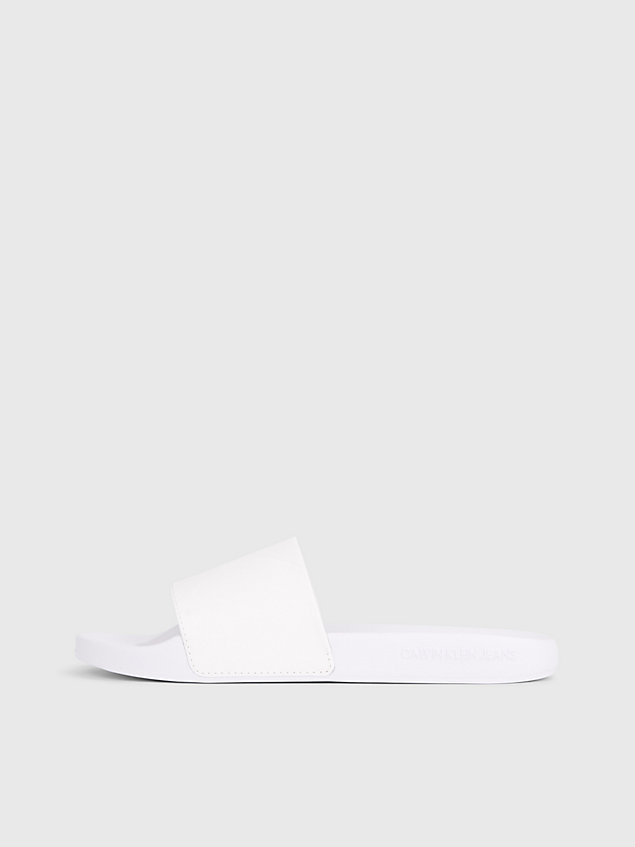 tongs recyclées avec logo white pour femmes calvin klein jeans
