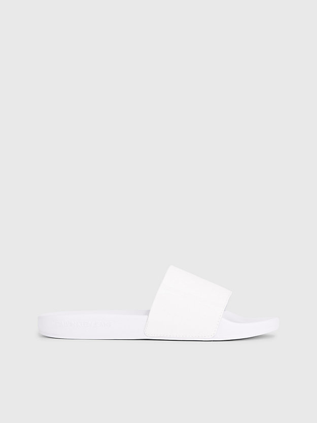 tongs recyclées avec logo bright white pour femmes calvin klein jeans
