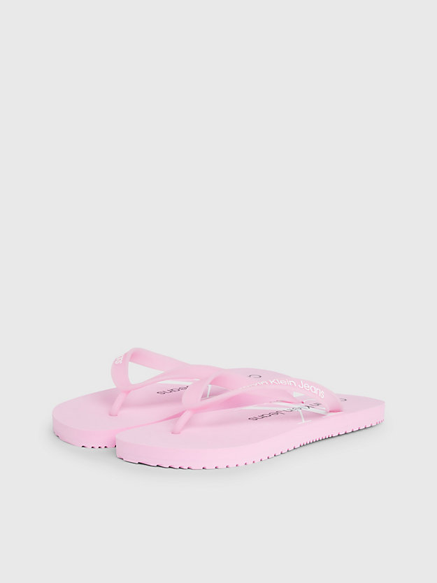 glowing guava/bright white slippers voor dames - calvin klein jeans