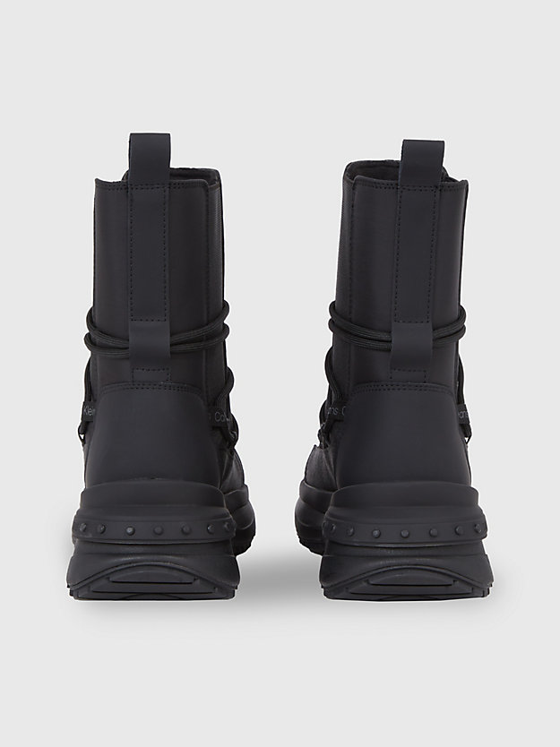 triple black chunky high-top trainers for women calvin klein jeans