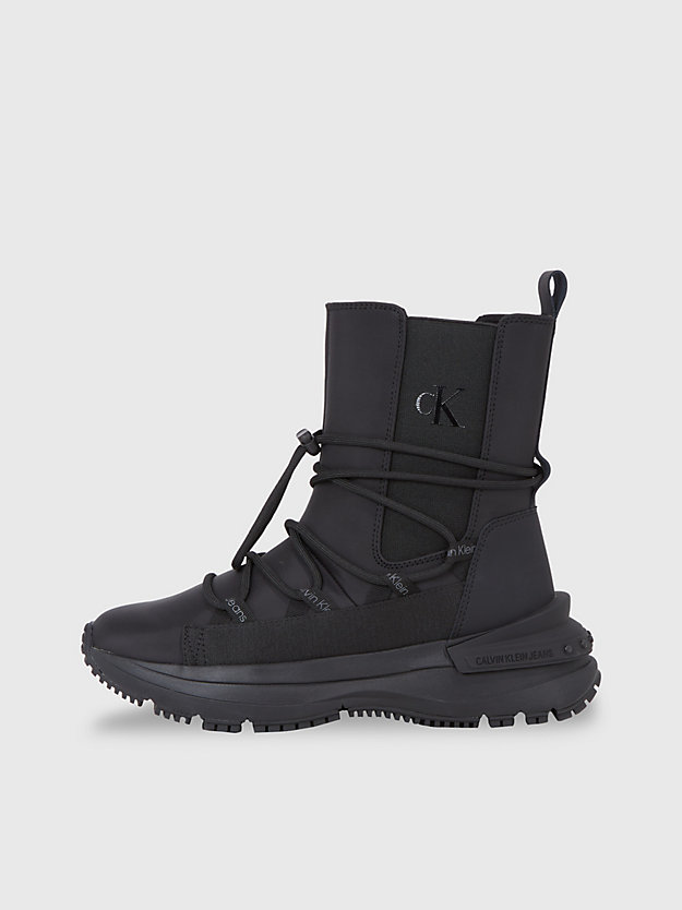 triple black chunky high-top trainers for women calvin klein jeans