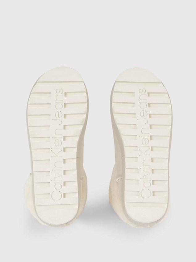 slippers de ante sintético beige de mujer calvin klein jeans