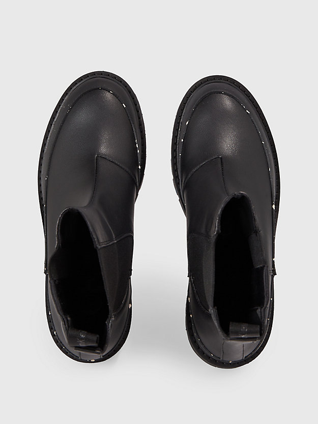 triple black imitatieleren chelsea boots voor dames - calvin klein jeans