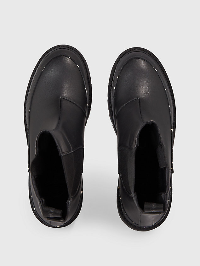 black faux leather chelsea boots for women calvin klein jeans