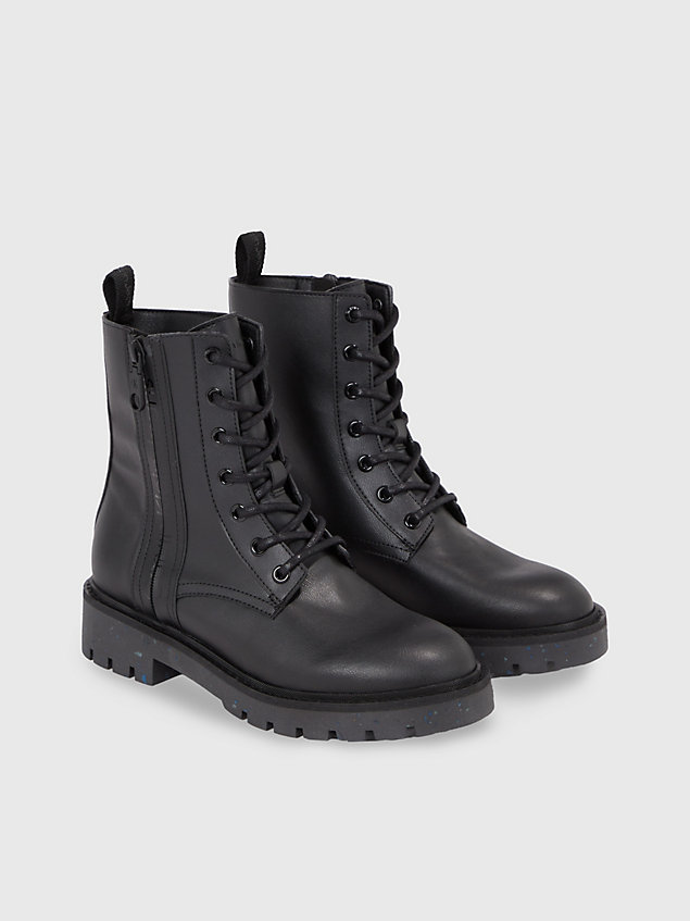 black faux leather boots for women calvin klein jeans