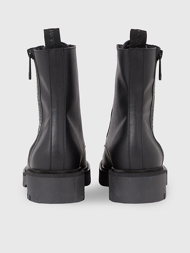 triple black faux leather boots for women calvin klein jeans