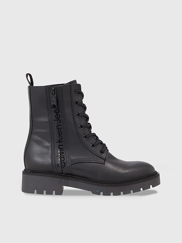 black faux leather boots for women calvin klein jeans