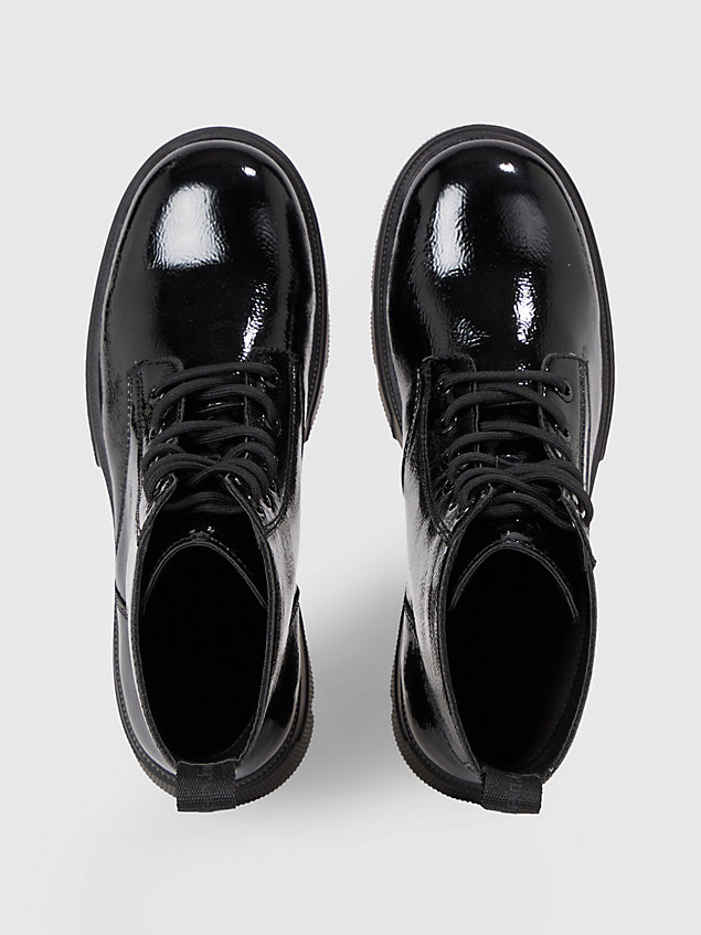 black buty ze sztucznej skóy za kostkę na platformie dla kobiety - calvin klein jeans