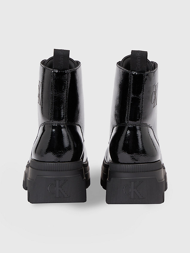 bottes en cuir avec semelle compensée black pour femmes calvin klein jeans