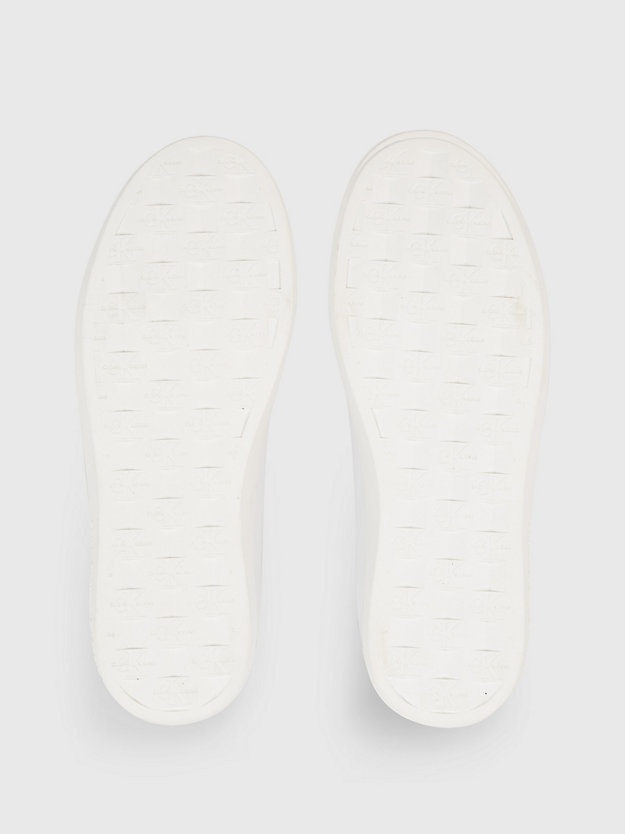 bright white/creamy white leder-sneakers für damen - calvin klein jeans