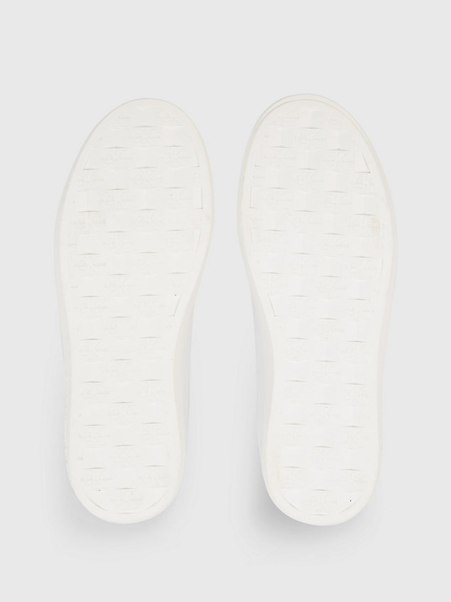 white skórzane tenisówki dla kobiety - calvin klein jeans