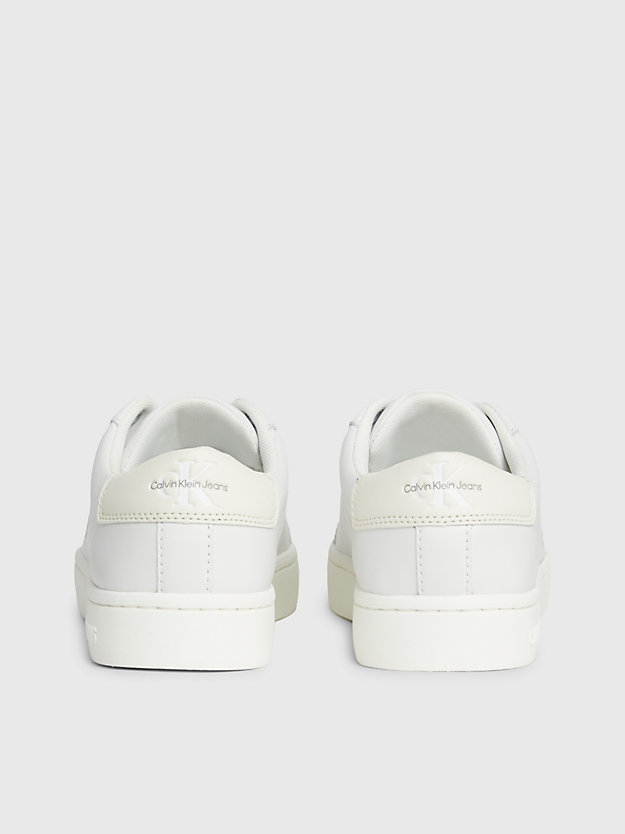 bright white/creamy white leren sneakers voor dames - calvin klein jeans