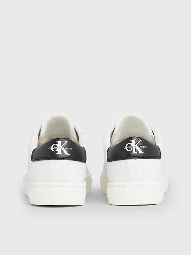 bright white/black leather trainers for women calvin klein jeans