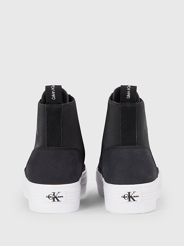 black/bright white high-top-sneakers mit plateausohle für damen - calvin klein jeans