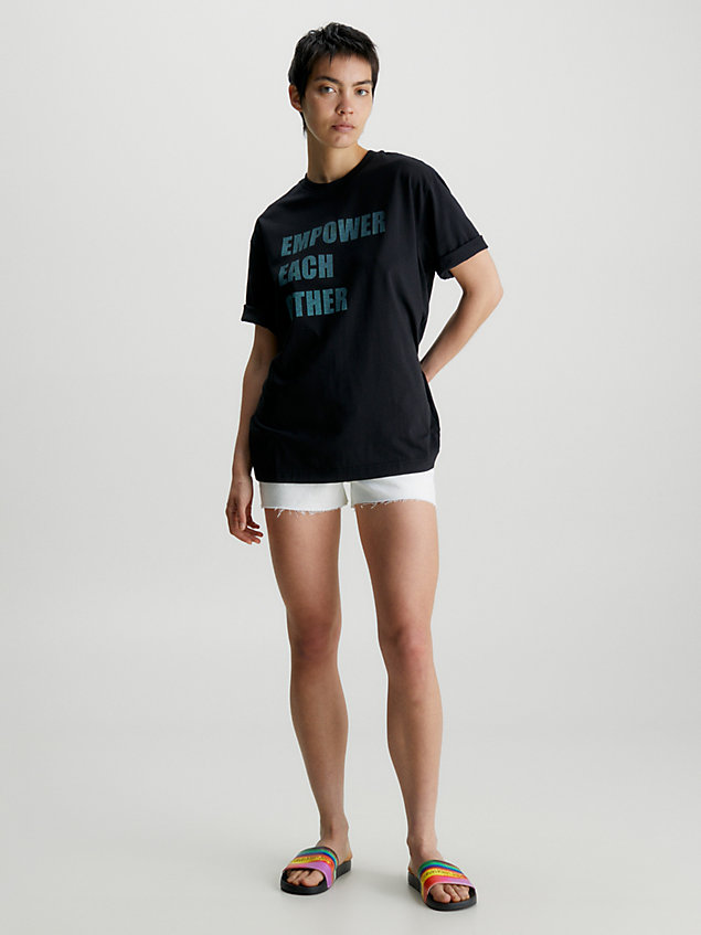tongs recyclées avec logo - pride black pour femmes calvin klein jeans