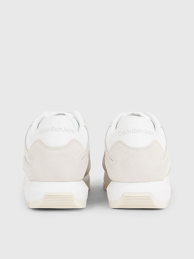 bright white/creamy white/oyster m suede trainers for women calvin klein jeans