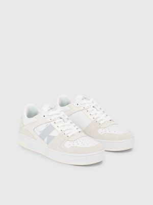 BRIGHT WHITE/CREAMY WHITE/OYSTER M Suede Trainers for women CALVIN KLEIN JEANS