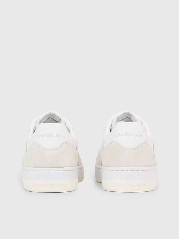 bright white/creamy white/oyster m suede trainers for women calvin klein jeans