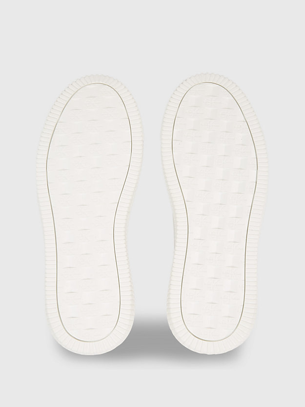 bright white/creamy white/oyster m leren sneakers voor dames - calvin klein jeans