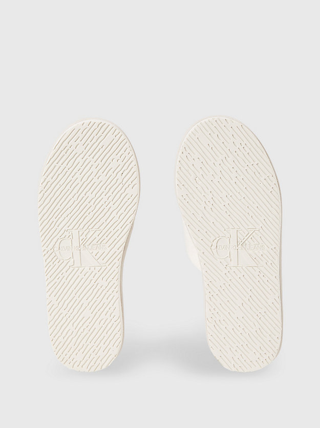 creamy white/eggshell faux shearling slippers for women calvin klein jeans