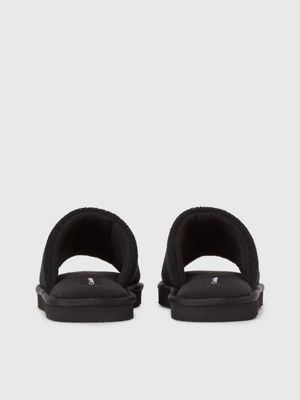 Black hot sale shearling slippers