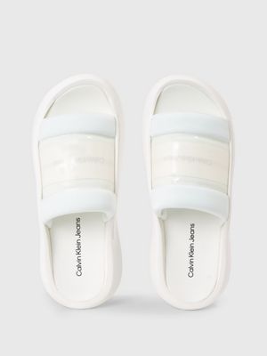 Calvin klein sliders womens on sale white