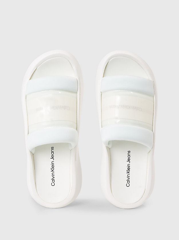 bright white hybrid logo sliders for women calvin klein jeans