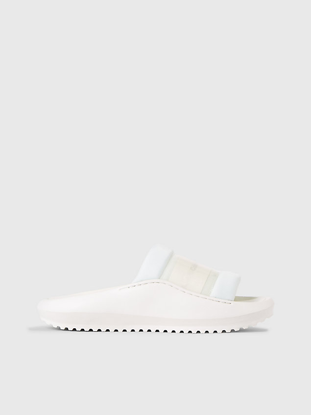 white hybrid-logo-slippers für damen - calvin klein jeans