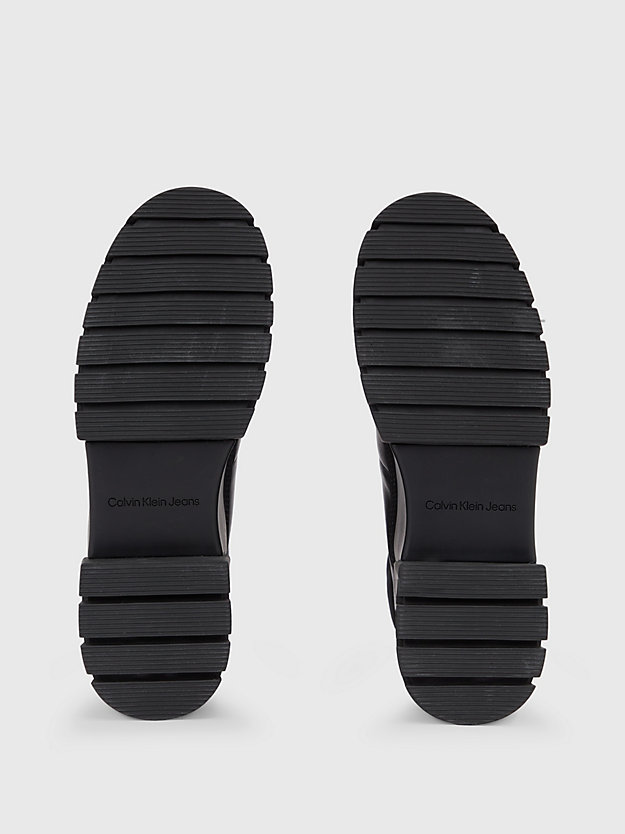 bottes en cuir black pour femmes calvin klein jeans