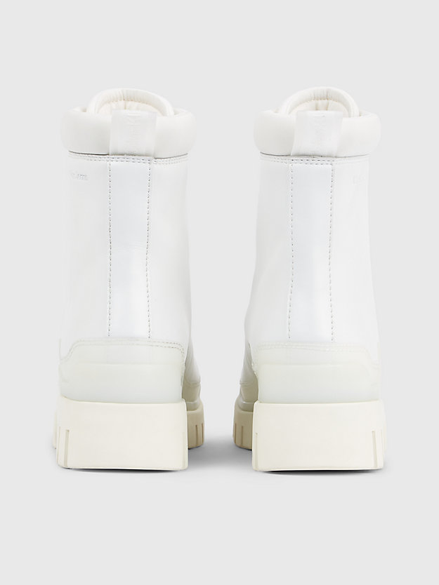 bright white leder-boots für damen - calvin klein jeans