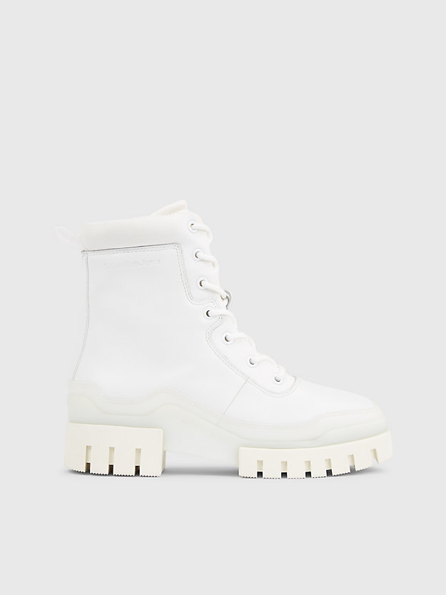 bright white leather boots for women calvin klein jeans