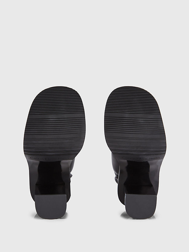 sandales à talon en cuir triple black pour femmes calvin klein jeans