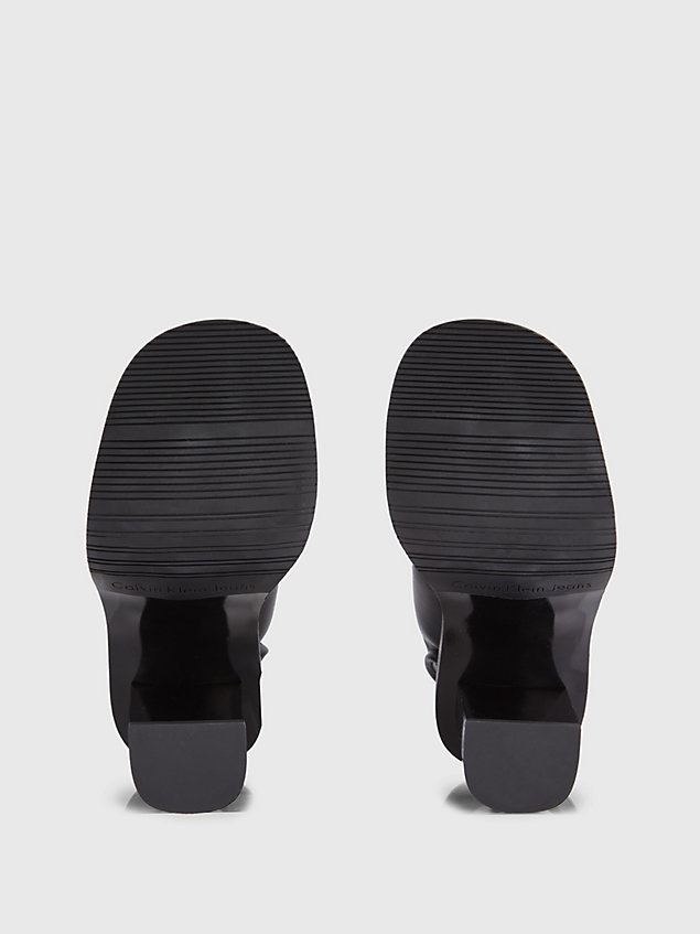 black leren sandalen met hak voor dames - calvin klein jeans