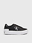 black/bright white leather platform trainers for women calvin klein jeans