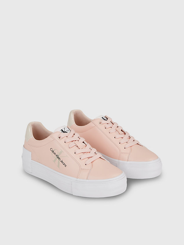 pink leather platform trainers for women calvin klein jeans