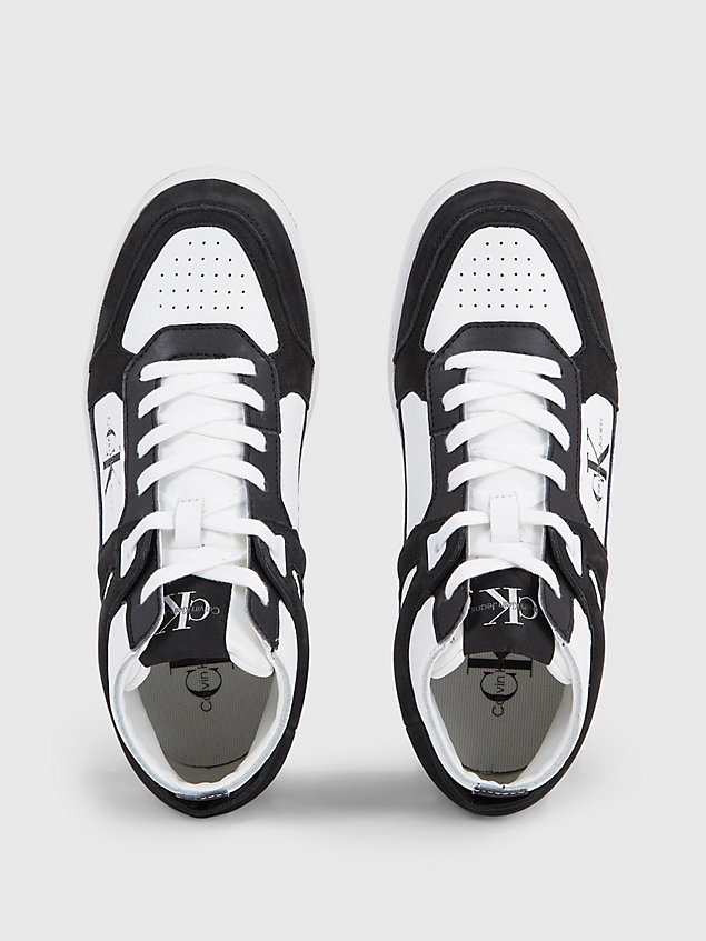 black leather high-top trainers for women calvin klein jeans
