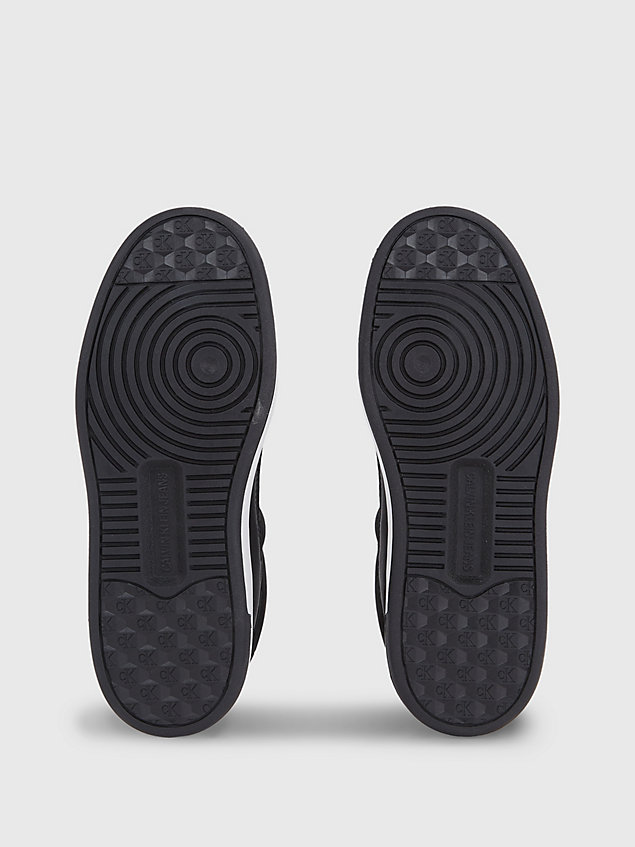 black skórzane buty sportowe za kostkę dla kobiety - calvin klein jeans